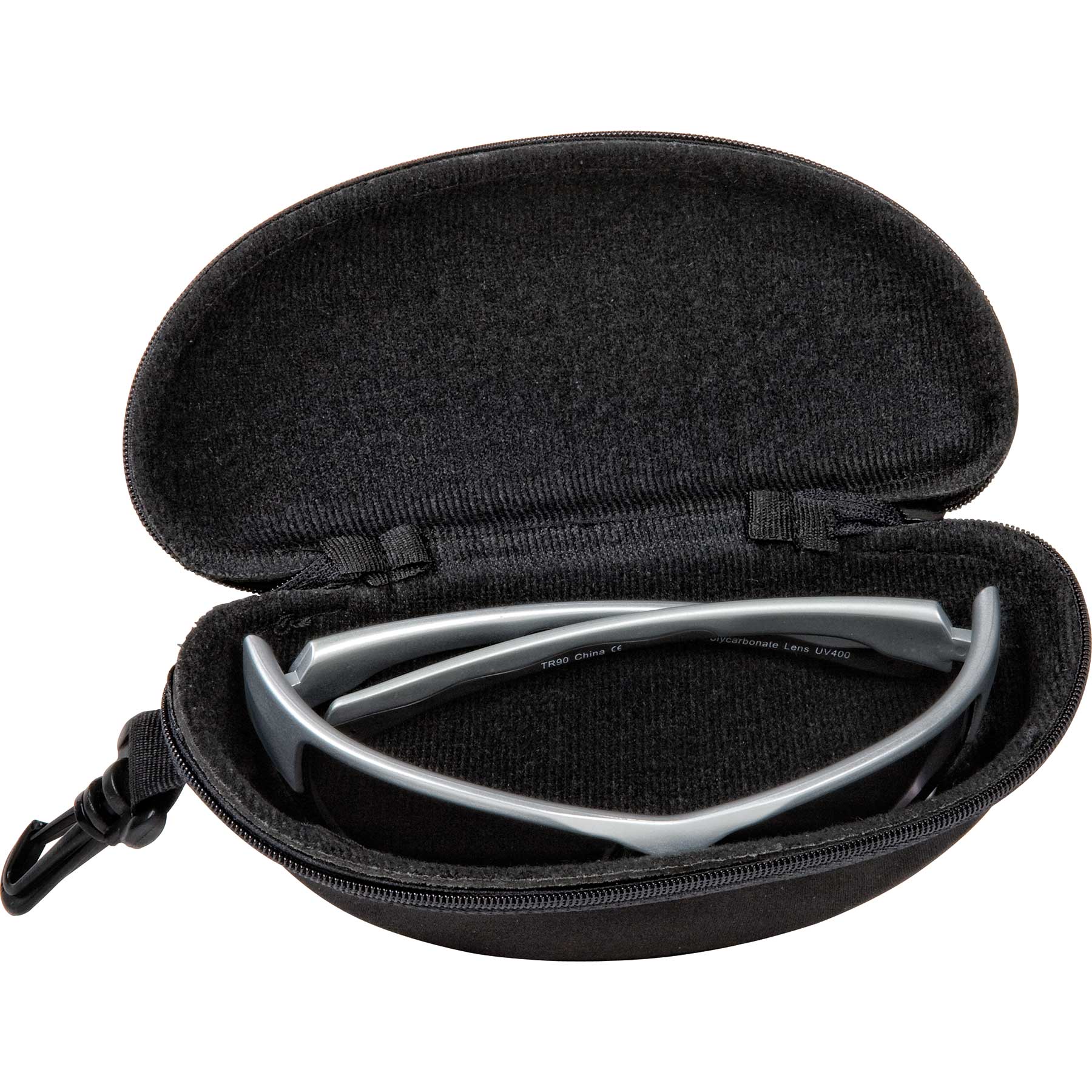 Large Black Zipper case With Belt Loop and Snap Hook